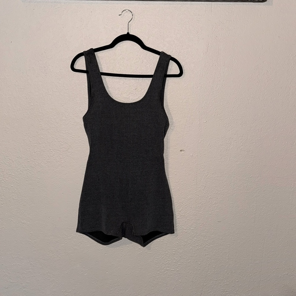 Grey textured romper